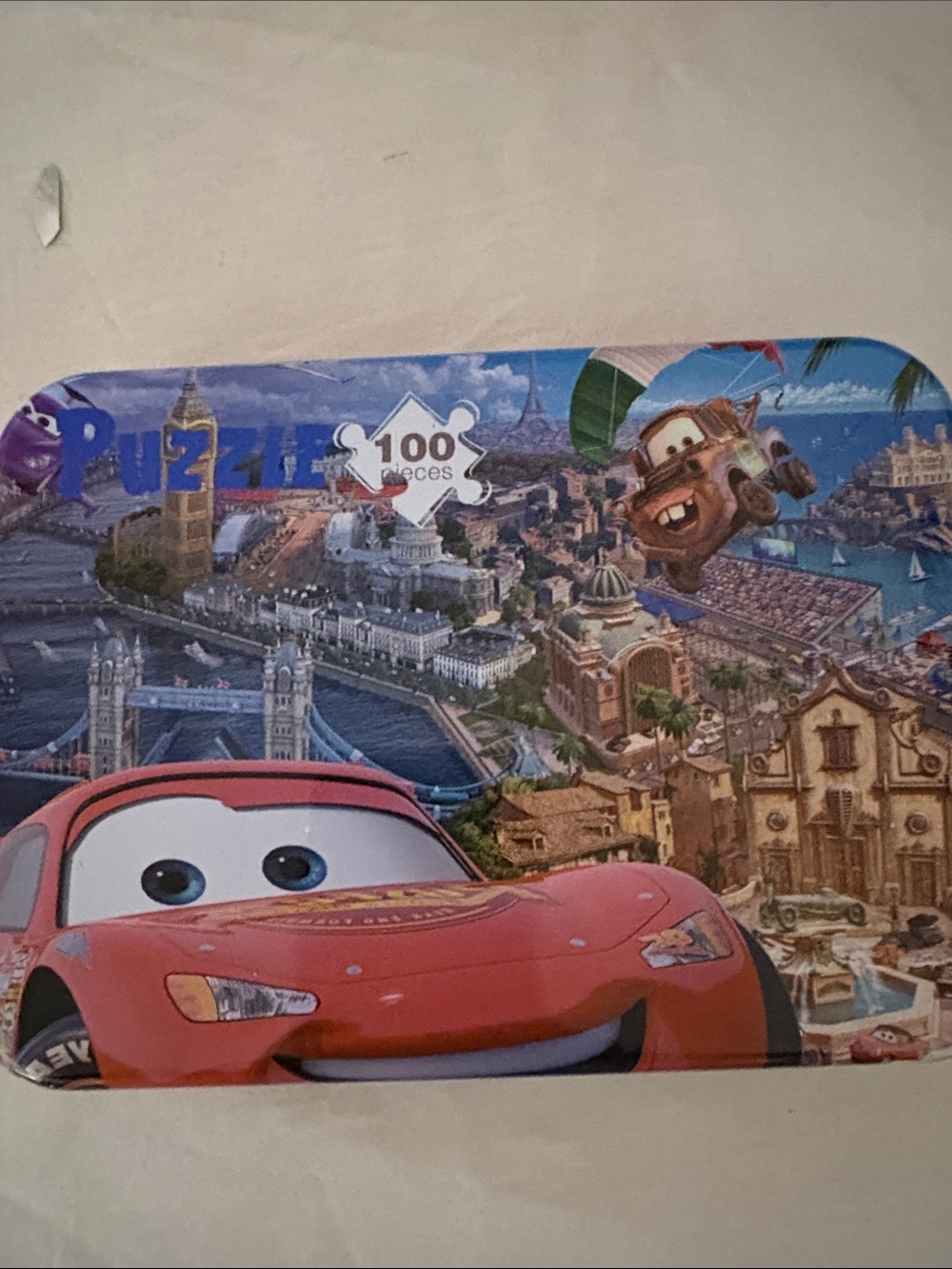 Red Lightning McQueen Kids Puzzle Tin - 100 Piece